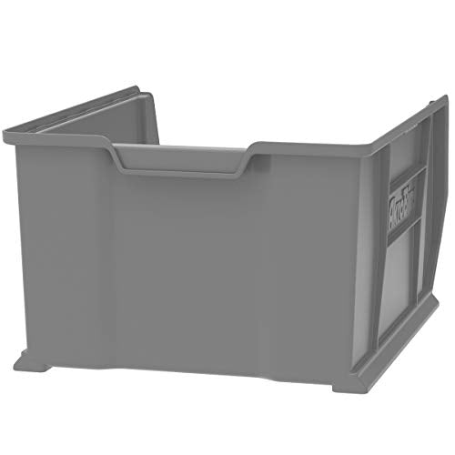 Akro-Mils 30289 Super-Size AkroBins Plastic Storage Bins, Space-Saving Stackable Bins for Garage, Classroom, Warehouse Organization, 24" L x 18" W x 12" H, Grey, 1-Pack - color: Grey, (1-Pack)