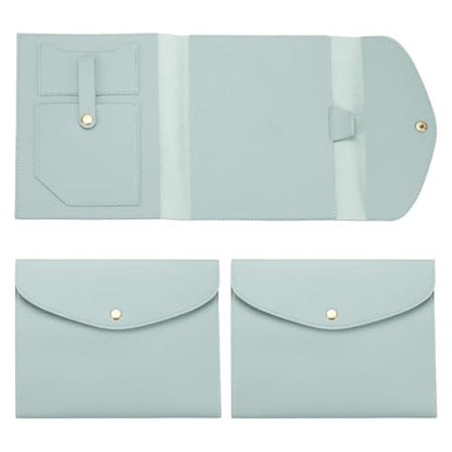 PATIKIL 2Pcs Planner Cover, Leather Notebook Cover for Business Cards Documents Notebook with Pen Holder Phone Pocket Card Slot Secure Button, Blue - color: Blue
