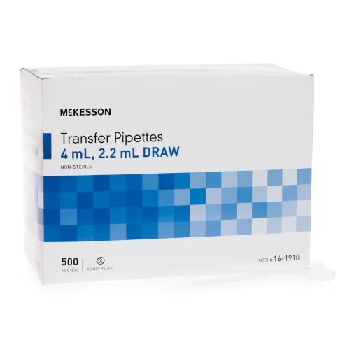McKesson Transfer Pipette, Non-Sterile, 3.9 mL, 0.5 mL, 1 mL, 500 ct
