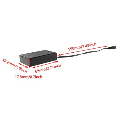 DGZZI AA Battery Holder 3x1.5V 4.5V AA Battery Case Box with DC 5.5x2.1mm Male Connector, On/Off Switch and Cover Battery Storage Case