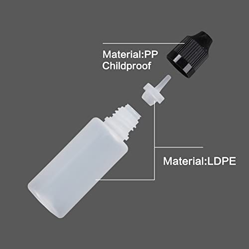 Eau Plastic Thin Tip Dropper Bottles 15ml Squeeze Dropper 50PCS BPA Free