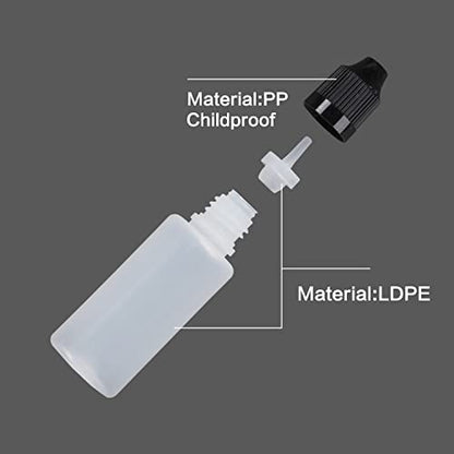 Eau Plastic Thin Tip Dropper Bottles 15ml Squeeze Dropper 50PCS BPA Free