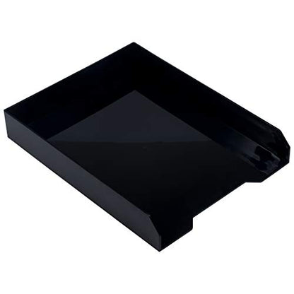 JAM PAPER Stackable Paper Trays - Black - Desktop Document, Letter, & File Organizer Tray - Sold Individually - color: Black, size: Pack of One (1) Tray