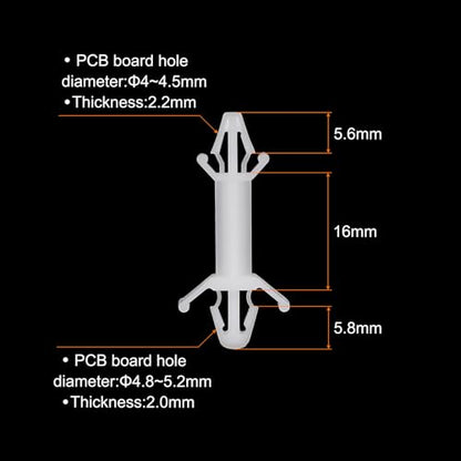 PATIKIL 60PCS PCB Board Isolation Column, Nylon Reverse Locking Circuit Board Clips Standoff Double Head Insulation Bracket Support Height 16mm /0.63" - size: 16mm /0.63"
