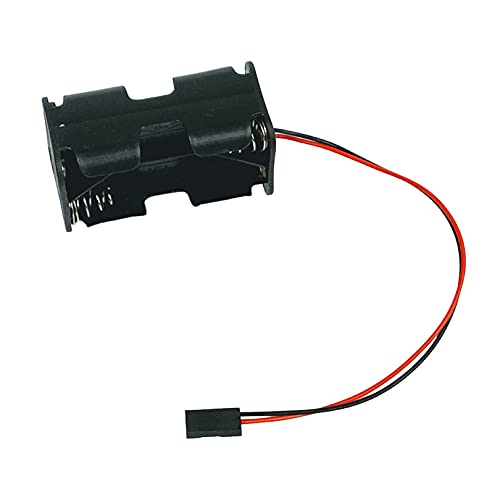 RC 4 Cell AA Battery Holder with Futaba FUT JR Plug/3-Pin Servo Connector | 6V Battery Holder with Dupont Connector | Battery Holder for Receiver Cars Heli Planes Boats