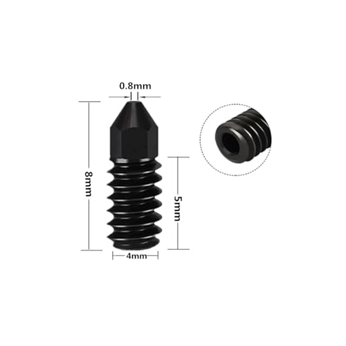 3 Pcs 0.8mm Hardened Steel Nozzles for Bambu Lab A1/A1 Mini hotend, Removable Nozzles for Bambu Lab A1/A1 Mini 3D Printer Accessory(0.8mm) - size: 0.8mm