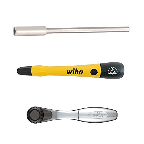 Wiha 75965 ESD Safe Master Technician Ratchet and MicroBits Set, 65 Piece