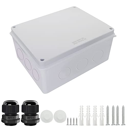 LeMotech Junction Box, Electrical Box IP65 Water Resistant Dustproof ABS Plastic Project Enclosure for Electronics White 10 x 7.9 x 4.7 inch - size: 10"x 7.9"x 4.7"