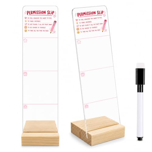 Motivation Memo Board Mental Health Acrylic Monitor Memo Board - color: Permission Slip