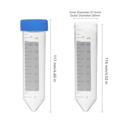 25 PCS 50mL Conical Centrifuge Tubes,Plastic Test Tube with Printed Graduation and Write-on Spot，Non-pyrogenic, DNase/RNase Free，EO sterilized,Screw Caps (Pack of 4) - size: 50ml (Pack of 4)