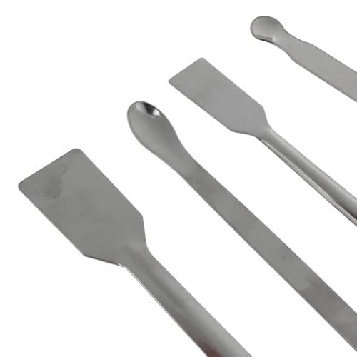 yukata Silver Stainless Steel 30cm Measuring Spoons 20cm Micro Spoon Micro Lab Sampling Scoop Spatulas Combination lab Scraper Micro Spoons for Laboratory, Factory and Hobby use 1 Set