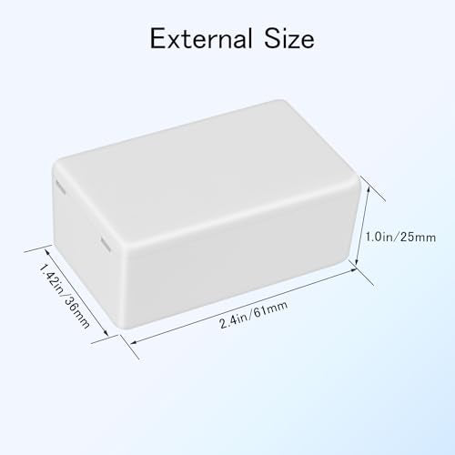 Project Box 8 Pieces Electrical Box Small Junction Box ABS Plastic Enclosure Power Electronic Case White 2.4" x 1.4" x 1"(61 x 36 x 25mm) - color: White, size: 2.4" x 1.4" x 1.0"
