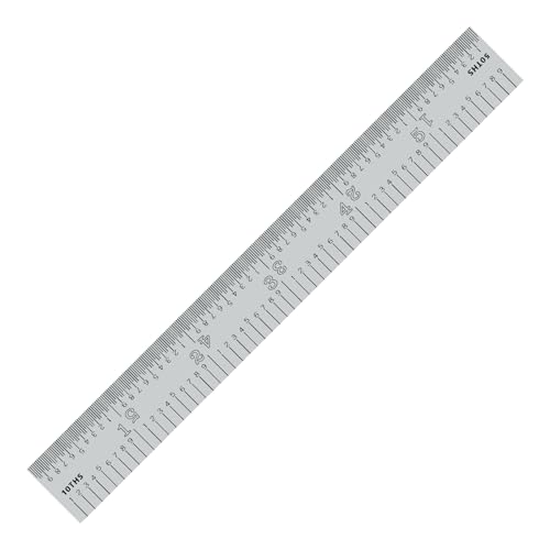 PEC Tools Made in USA 6"/150mm Rigid D/M Metal Ruler, 10ths 50ths 1mm 0.5mm - color: Rigid, size: 6"