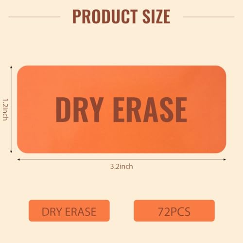 72 Pcs Dry Erase Magnetic Labels, 3.2" x 1.2" 8 Colors - color: Rainbow, size: 3.2 x 1.2 Inch