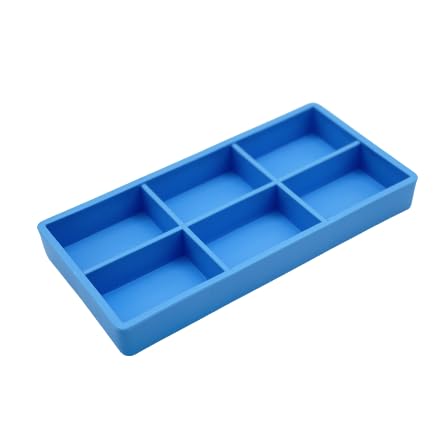 AmeiCan Goods 2/Pcs Dental Autoclavable Cabiet Tay #20 Plastic 6 Compartment Organizer Tray to Organize disc, Wheels, Stones and ect. 8"L x 4"W x 1"H (Blue) - color: Blue