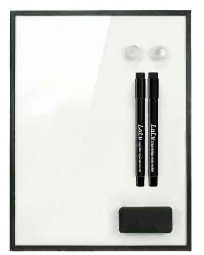 Magnetic Dry Erase Board 12 x 16 Inch with Foldable Stand, 2 Markers & Magnetic Eraser, Portable Black Whiteboard for Wall Mount or Tabletop Use - style: Black Stand