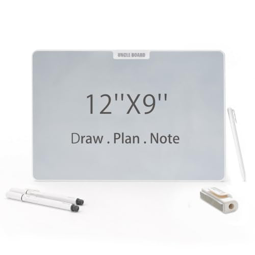 UNCLE BOARD 12''×9''【Inkless Writing Tablet】 Magnetic Dry Erase Whiteboard - size: 9"W x 12"H