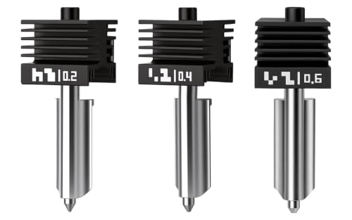 3PCS P2S Hotend Kit with Hardened Steel Nozzle for Bamboo lab H2D/H2S/H2C/X2D/P2S 3D Printer, One-Piece Integrated Design for Reduced Clogging (0.2+0.4+0.6) - size: 0.2+0.4+0.6（Standard Edition）