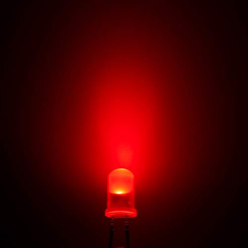 CHANZON 100 pcs 5mm Red Diffused LED Diode Lights(DC 2V 20mA) - color: G) Red-red (100pcs)