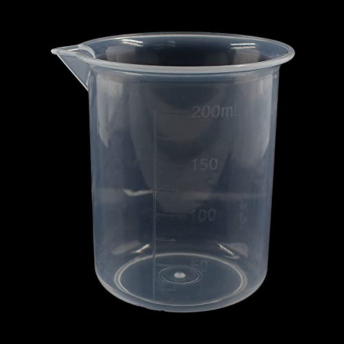 Waziaqoc 200ml/6.8oz Plastic Graduated Beaker, Transparent, 1 Pack - color: 1pc, size: 200 ml