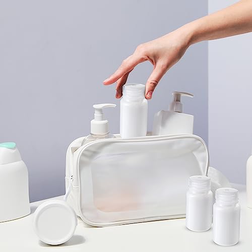 Zhehao 30 Pcs 4 oz Sample Bottle with Lid Wide Mouth HDPE, Translucence - color: Translucence