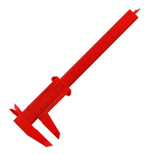 0-150mm Vernier Calipers Double Rule Scale Plastic Ruler for Jewelry Measurement School Student Measuring Tools Hand Tool(Rojo) - color: Rojo