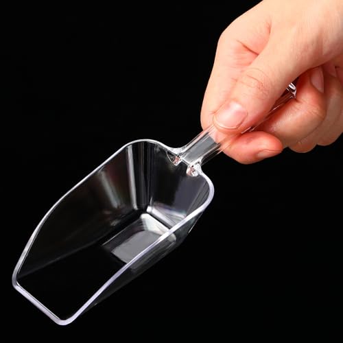 Jinei 24 Pcs 6.5" Clear Plastic Scoops Bulk Multi Purpose - size: 6.5"