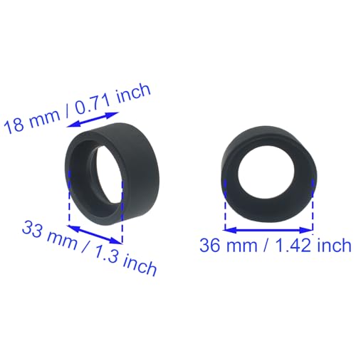 2 PCS Eyepiece Eye Cup 36 mm Inner Diameter Eye Guard Rubber Binocular Eyepiece Cover for 34-37 mm Stereo Microscope Telescope