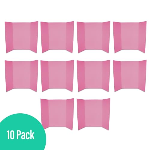 Flipside Products 36” x 48” Project Boards for Presentations, Science Fair, School Projects, Event Displays and Trifold Picture Board, Proudly Made in USA - Pink - 10 Pack - color: Pink, size: 10 Pack