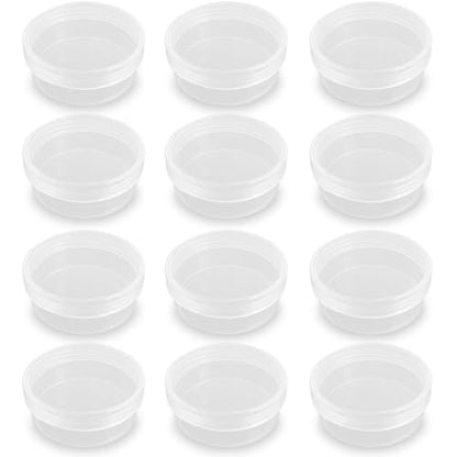 12 Pcs 4.05 oz Round Plastic Containers 3.31 x 1.38 Inch (DxH), Bead Organizers with Lid for Beads Cards and Other Craft Accessories - size: 120 ml (3.31" x 1.38")