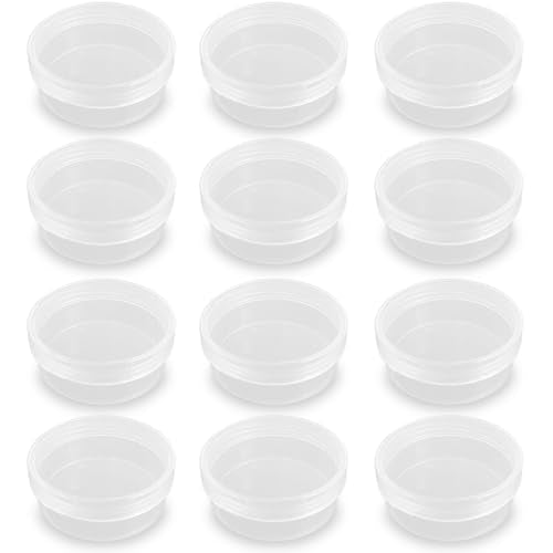 12 Pcs 4.05 oz Round Plastic Containers 3.31 x 1.38 Inch (DxH), Bead Organizers with Lid for Beads Cards and Other Craft Accessories - size: 120 ml (3.31" x 1.38")