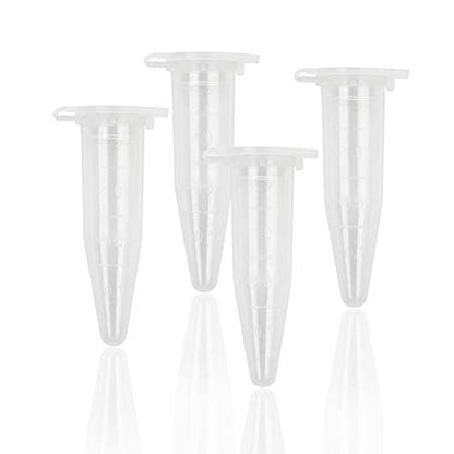 100 Pcs Clear Centrifuge Tubes 1.5ml with Lid & Graduated for Lab