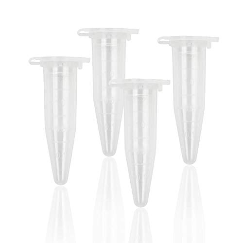 100 Pcs Clear Centrifuge Tubes 1.5ml with Lid & Graduated for Lab
