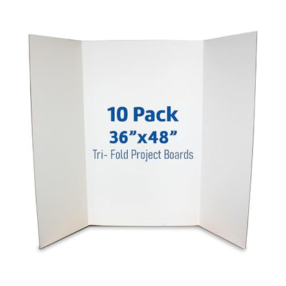 Flipside Products 36” x 48” Project Boards for Presentations, Science Fair, School Projects, Event Displays and Trifold Picture Board, Proudly Made in USA - Clay White - 10 Pack - color: Clay White, size: 10 Pack