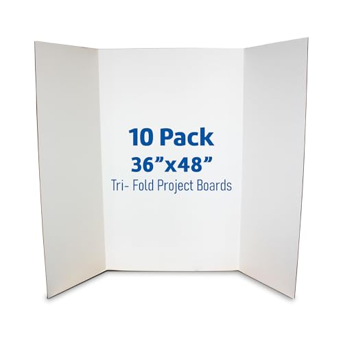 Flipside Products 36” x 48” Project Boards for Presentations, Science Fair, School Projects, Event Displays and Trifold Picture Board, Proudly Made in USA - Clay White - 10 Pack - color: Clay White, size: 10 Pack