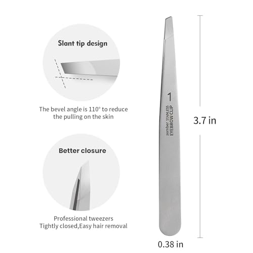 Eyebrow Hair Removal Tweezers, Slant Tweezer Handmade Professional Eyebrow Facial & Hair Remover Better closure Stainless Steel - color: 1 Pack (Slant)