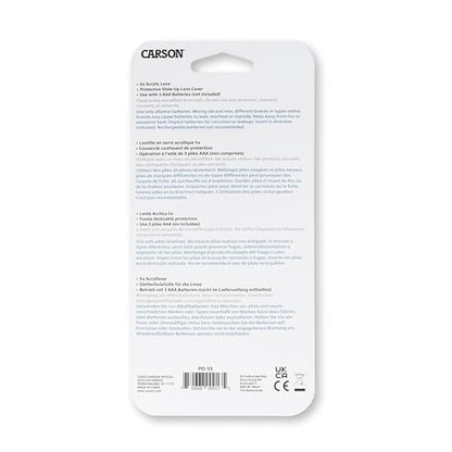 Carson MiniBrite LED Lighted Slide-Out Aspheric Magnifier with Protective Sleeve (PO-55), 5X, Gray - size: Single Pack