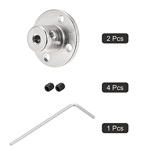 MECCANIXITY 2pcs 3mm Flange Coupling Connector, Shaft Axis Fittings - size: 3mm