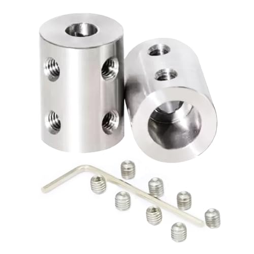 2PCS 6.35mm to 8mm Bore Rigid Coupling, L22 x D14 Set Screw Shaft Coupler Motor Connector Stainless Steel for 3D Printers, Motor Accessories, RC Boat Car Airplane - size: SRC-14x22-6.35x8