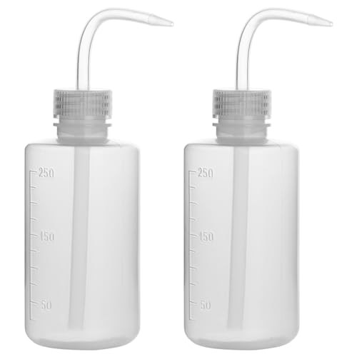 stonylab Chemical Wash Bottle, 2-Pack Plastic Safety Lab Squeeze Wash Bottle, LDPE with Narrow Mouth, 250 ml (8 oz)/2 Bottle - size: 250 ml