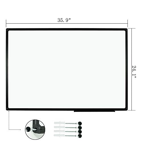 JILoffice Magnetic White Board, Dry Erase Board 36 x 24 Inch - color: Black, size: 36"W x 24.1"H
