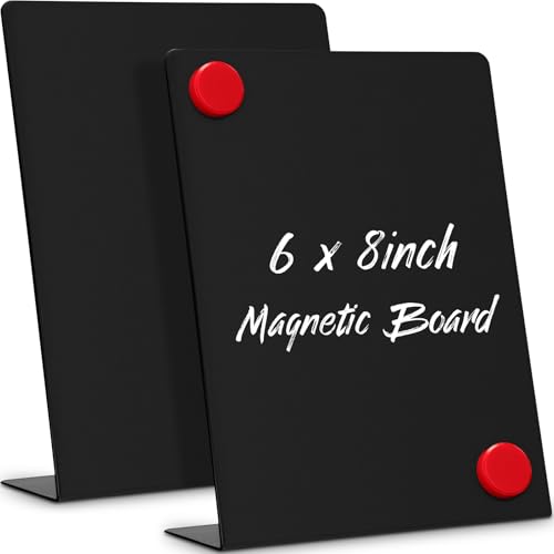 Fainne 2 Pcs Magnetic Stand Bulletin Board Metal, Black, 6 x 8 Inches - color: Black, size: 6 x 8 Inches