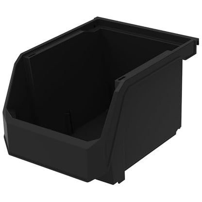 ReadySpace Medium-Tall Stackable Plastic Storage Bins, 4-Pack, Black - color: Black, size: Medium-Tall, 4-Pack
