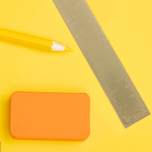 TEHAUX Brass Ruler Drawing Tool Multi-Functional Measuring Ruler for Students Architects Engineers Artists Portable Drafting and Design Tool 6.5×0.67×0.04 inch