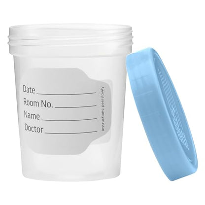 Vakly 4 oz Specimen Cups with Screw-On Lids Clear Non-Sterile 10 Pack