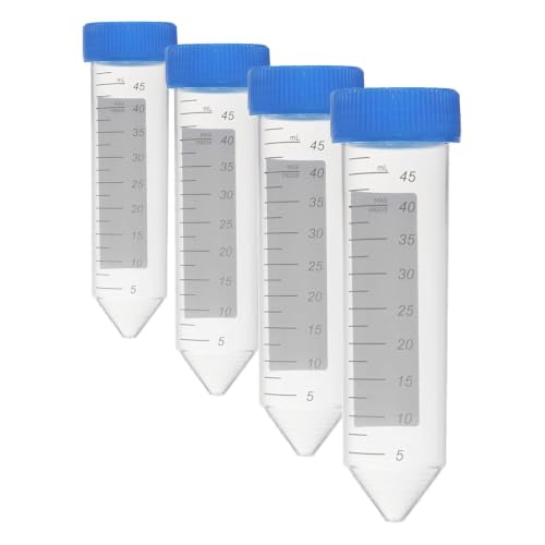 25 PCS 50mL Conical Centrifuge Tubes,Plastic Test Tube with Printed Graduation and Write-on Spot，Non-pyrogenic, DNase/RNase Free，EO sterilized,Screw Caps (Pack of 4) - size: 50ml (Pack of 4)