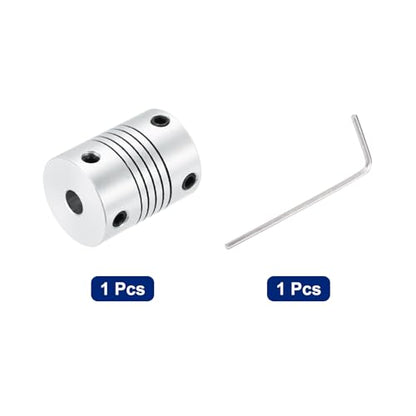 uxcell 4Pcs 4mm to 5mm Aluminum Alloy Shaft Coupling L25xD19 Flexible Coupler Beam Stepper Motor Joint Connector for 3D Printer CNC Machine DIY Encoders and Motors Shaft,Silver - size: 4mm to 5mm