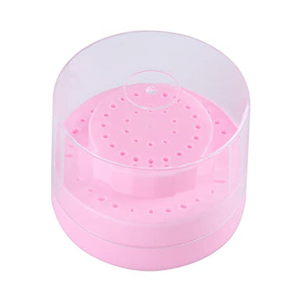 Dental Multi-Use Burs Holder 60 Holes Round with Transparent Cover Random