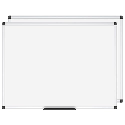 VIZ-PRO Magnetic Dry Erase White Board for Wall, 36 x 24 Inches, 2 Pack - size: 2 Pack 36 X 24 Inches