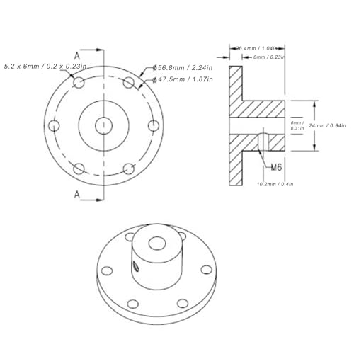 8mm Flange Shaft Coupling Connector,Universal Aluminum Mounting Hub Flange Shaft Coupling Motor for DIY RC Model Motor